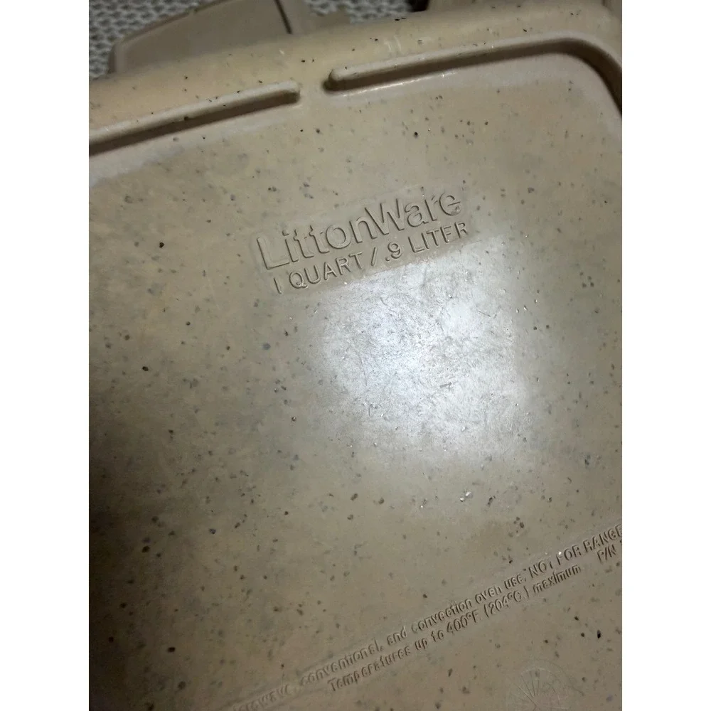 Vintage LittonWare 5 Piece Set 1, 1.5 Quart Microwave Casserole Dishes with Rack